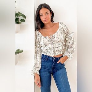 Sheer floral crop top